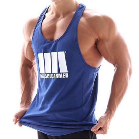 Men Bodybuilding Tank Tops Gym Workout Fitness quick-drying Sleeveless shirt Running Vest Male Summer Brand sports Tank Tops ► Photo 1/6