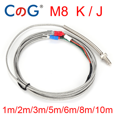 CG WRNT-02 M8 Screw K Type E J 1Meter 2M 3M 5M Wire Cable Connector Thermocouple Temperature Sensor for Temperature Controller ► Photo 1/5