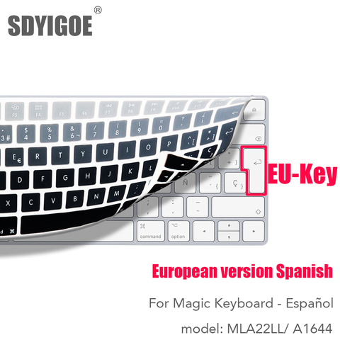 Spanish For Apple Wireless keybord MLA22LL/ A1644 IMAC Magic Keyboard cover Protector Silicone Cover EU-Key Version ► Photo 1/6