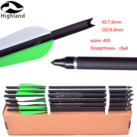 12PCS 16 20 Inches Archery arrows Spine 400 Carbon Arrows for Crossbows Bolts Archery Bows Hunting Shooting ► Photo 1/6