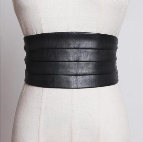 Women's runway fashion pu leather elastic Cummerbunds female Dress coat Corsets Waistband Belts decoration wide belt R1775 ► Photo 1/2