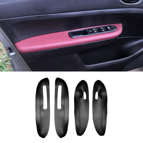For Peugeot 307 2004 2005 2006 2007 2008 2009 2010 2011 2012 2013 4pcs Car Door Armrest Panel Microfiber Leather Cover Trim ► Photo 1/5