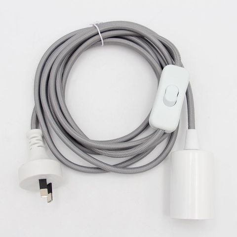 220V AC Power Cords 3Meters Fabric Cord with AU Plug Switch and E27 Fittings For Hanging Light Cord Kits ► Photo 1/6