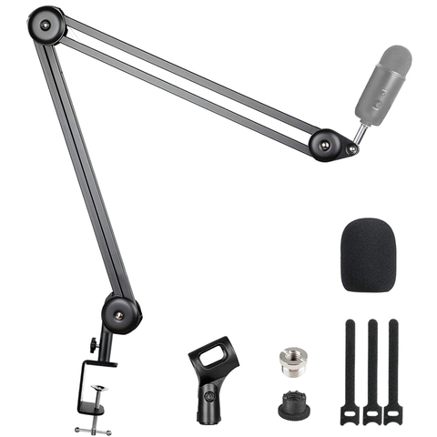 Microphone Boom Arm Stand Heavy Duty Adjustable Suspension Scissor Spring Built-in Mic Stands For Blue Yeti Nano Blue Snowball ► Photo 1/6