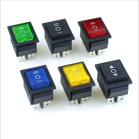 KCD4 1PCS black Rocker Switch Power Switch ON-OFF-ON 3 Position 6 Pins No lights  16A 250VAC/ 20A 125VAC ► Photo 1/5