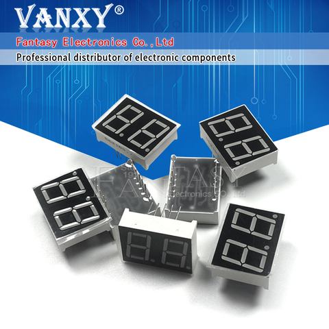 5pcs Digital tube segment common Cathode Red 2 Bit digital Tube 0.56 inch  10 needles Red LED Display HSN-5621AS ► Photo 1/6