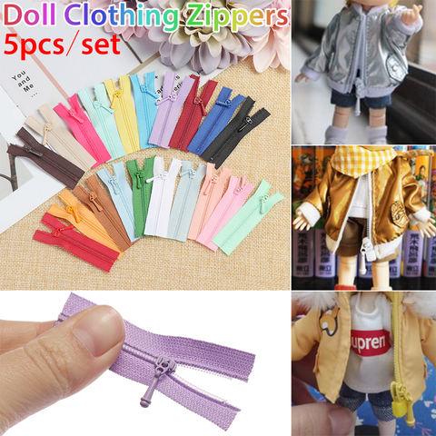 5pcs/set 5*1.7cm Mini Zipper Doll Clothing Zipper DIY Handmade Sewing Scrapbooking Garment Applique DIY Doll Clothes Accessory ► Photo 1/6