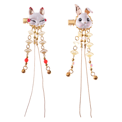 1PCS Rabbit Hairpin Tassels Hair Clip Cosplay for Kimono Hanfu Handwork Hair Accessories Cute Girl Daily Cos Props ► Photo 1/6