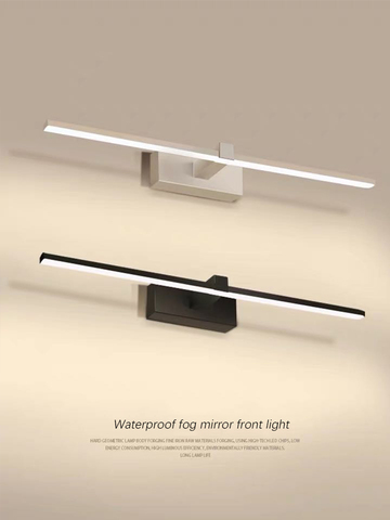 Modern wall mounted led wall lamp black and white bathroom bathroom lamp household lamps large L90 80 60 40cm mirror front lamp ► Photo 1/6