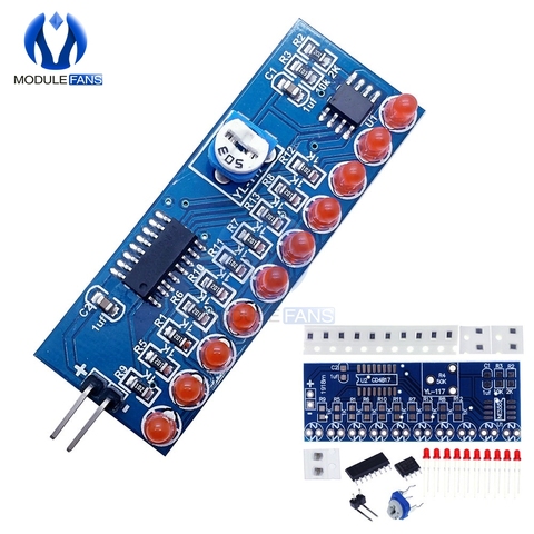 NE555 CD4017 Running LED Flow Light Electronic Production Suite Control Board DIY Kit Module Capacitor Oscillator Clock Siganal ► Photo 1/6