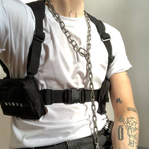 Functional Tactical Chest Bag Fashion Bullet Hip Hop Vest Streetwear Bag  Waist