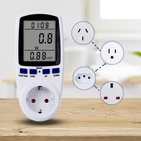 Digital AC power meter Socket Wattmeter Outlet Power Analyzer energy meter kwh meter EU/UK/AU/BR/US Plug Current Price Display ► Photo 1/6