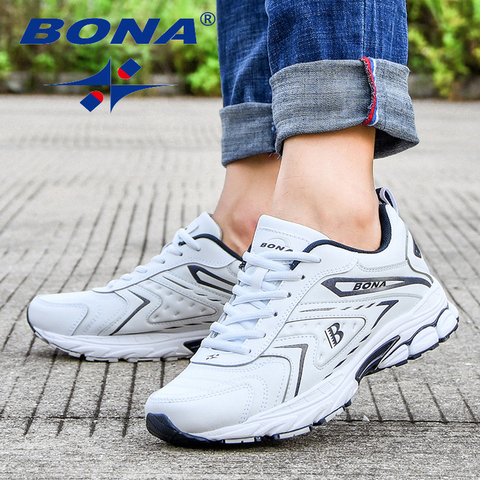 BONA Men Running Shoes Light Brand Man Sneakers Microfiber Leather Designer Trail Jogging Sneakers Light Soft Free Shipping ► Photo 1/6