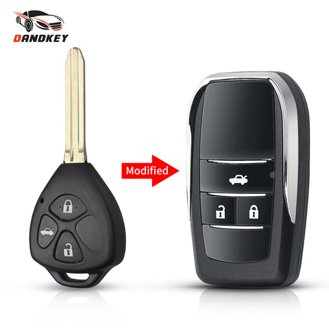 Dandkey Replacement Remote Key Case For Toyota Scion Corolla RAV4 Camry Avlon 3 Buttons Modified Folding Key Shell ► Photo 1/6