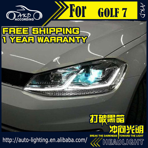 AKD Car Styling Head Lamp for VW Golf 7 Headlights Golf7 upgrade Golf 7.5 LED Headlight 2013-2017 DRL H7 D2H Hid Bi Xenon Beam ► Photo 1/6