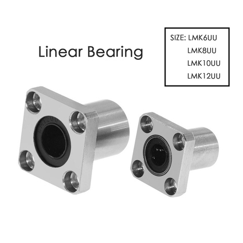 Square Flange Linear Motion Bushing LMK Ball Bearing LMK6UU LMK8UU LMK10UU LMK12UU Bearing Steel For 3d Printer Part CNC ► Photo 1/6