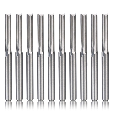 10Pcs 2 Flute Cnc Router Bits 3.175Mm Straight Slot Tungsten Steel Milling Cutter For Wood Mdf Plastic ► Photo 1/6