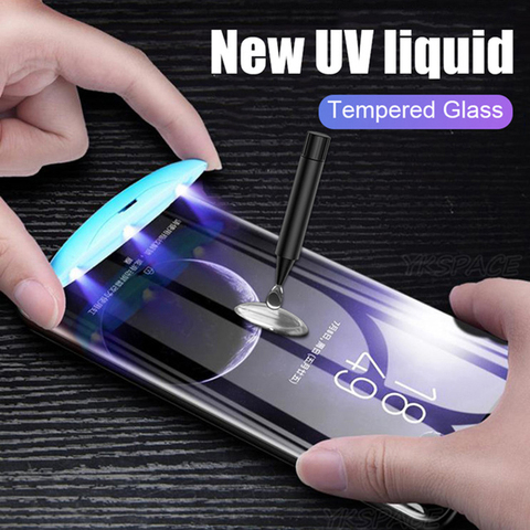 UV Liquid Full Glue 9H Tempered Glass For Find X2 Pro X2 Neo Reno 3 4 Pro Ace 2 Transparent Clear Screen Protector Film ► Photo 1/6