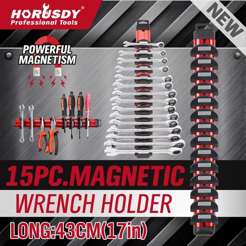 Magnetic Spanner Holder Aluminum 15 Wrench Rack Tool Screwdriver Organizer Red ► Photo 1/6