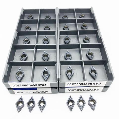 Lathe tools DCMT070204 SM IC907 DCMT070204 SM IC908 carbide inserts external metal turning tools CNC cutting tools DCMT 070204 ► Photo 1/6