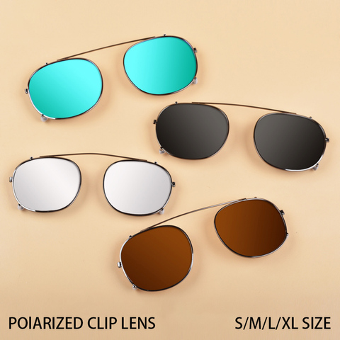 EVOVE Clip Polarized Glasses Lens Mirrored Sunglasses Lenses Fit Over Glasses Frame Small Large Size Anti Reflection UV400 ► Photo 1/6