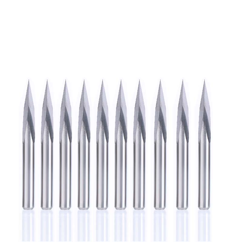 5Pcs Carbide Steel 45 Degree Router Pyramid Engraving Bits for CNC Machinery 