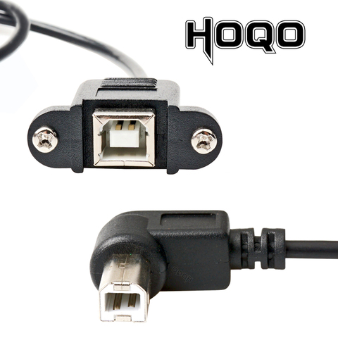 30cm 1m 1ft 90 USB 2.0 Elbow B Male to Female Cable USB Type B Wire Socket Printer Panel Mount Extension Cable lock Connector ► Photo 1/5