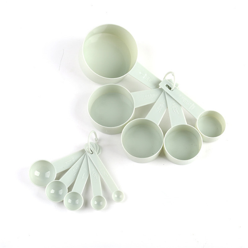 10Pcs Plastic Measuring Spoon Cup Set Baking Coffee Tea Spoons Kit Kitchen Tools