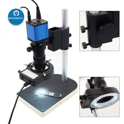 38MP 16MP HDMI VGA Digital Integrated Microscope Camera Small Stand holder C mount lens For PCB Soldering Repair Display Output ► Photo 1/6