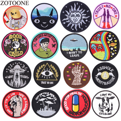 ZOTOONE Space Astronaut Parches Embroidered Iron On UFO Patches For Clothing DIY Stripes Air Force Clothes Stickers Badges E ► Photo 1/6