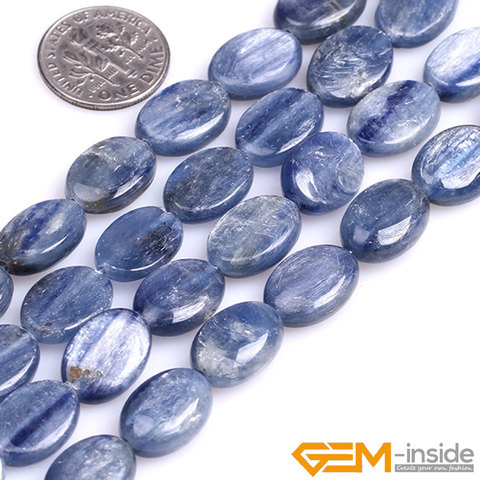 Natural Stone Blue Kyanite Bead For Jewelry Making Strand 15 Inch Oval Square Coin Stone Beads for Bracelet Necklace DIY ► Photo 1/6
