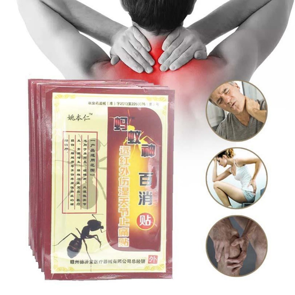 8Pcs/Set Black Ant Medicated Patches Medicine Knee Pain Relief Brace Adhesive Patch Joint Back