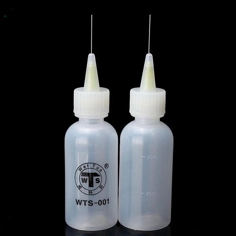 WTS-001 50ml Needle Tip Soldering Cleaning Clear Liquid Flux Alcohol Oil Dispenser Plastic Hand Bottle Cleaner DIY Repair ► Photo 1/6