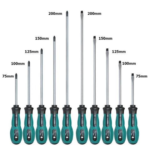 10Pcs Screwdrivers Set 75-200mm PP Chromium Vanadium Alloy Multi-function PP Handle Security Insulated Screwdrivers Screw Driver ► Photo 1/6