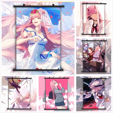 Darling in The Franxx Zero Two Anime Cartoon Characters Scroll