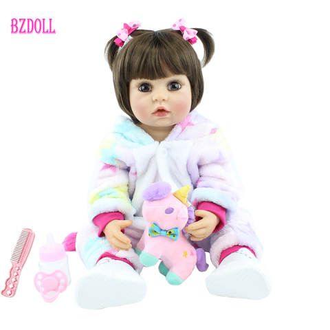 55cm Full Silicone Body Reborn Baby Doll Toy 22 inch Newborn Princess Babies Toddler Bebe Boneca Bathe Toy Child Birthday Gift ► Photo 1/6