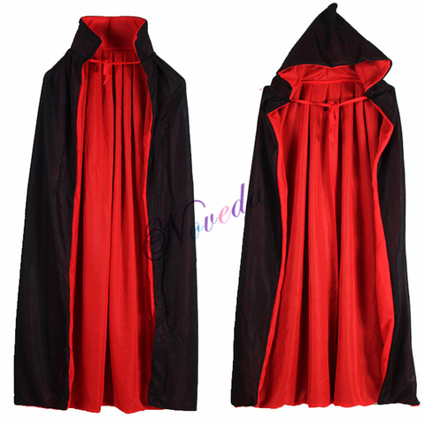 Red Black Witch Vampire Capes Halloween Cloak Hooded Kids Adult Costumes For Men Women Female Girls Boys ► Photo 1/6
