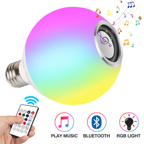 E27 RGB Wireless Bluetooth LED Bulb Light Remote Control Smart Light Bulb  Music Audio Speaker Light Bulb For Smart Home lighting - AliExpress