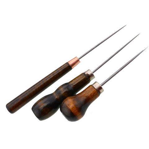 1PC Durable Professional Leather Wood Handle Awl Tools For Leather craft Stitching Sewing Accessories Fast Delivery ► Photo 1/5