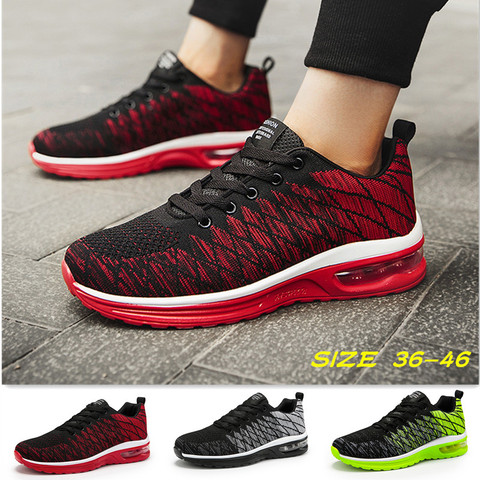 Hot Sale Mens Womens Sports Shoes Breathable Lace-up Running Shoes Air Cushion Unisex Fashion Sneakers ► Photo 1/6