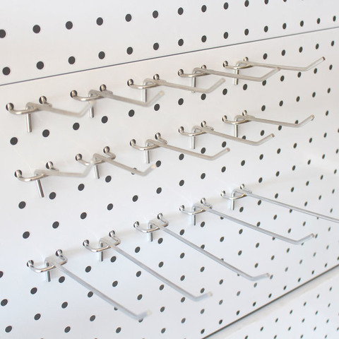 2pcS Metal Pegboard Hooks Slatwall Shelf Hanger store Display Hooks for Supermarket Shop Storage Hanging wall tool organizer ► Photo 1/6