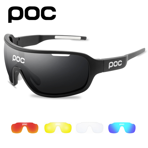 4 Lens POC Cycling Sunglasses Outdoor Eyewear Men Women Cycling Glasses ► Photo 1/6