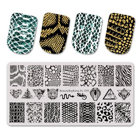 BEAUTYBIGBANG Hot Sale Animal Flower Pattern Nail Stamping Plates Leopard Nail Template Nail Stamp Nail Art Stamp Image Template ► Photo 1/6