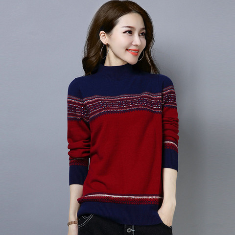 New Autumn Women Knitted Sweater Pullover Cashmere Turtleneck Sweater Long Sleeve Casual Sweater Female Jumper Pull Femme P216 ► Photo 1/6