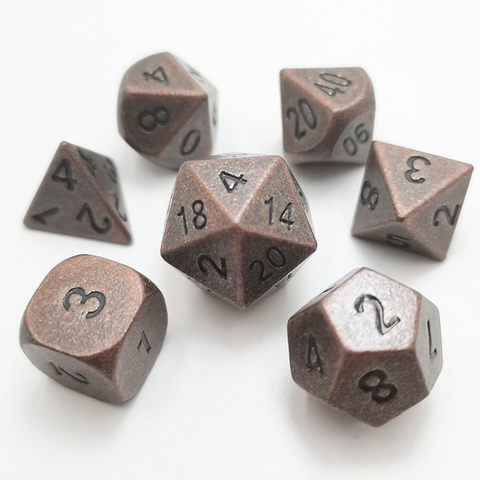 Many metal dice DND Dice Set for Dungeons and Dragons(D&D) Pathfinder Role Playing Games Polyhedral & RPG 7 times ► Photo 1/6