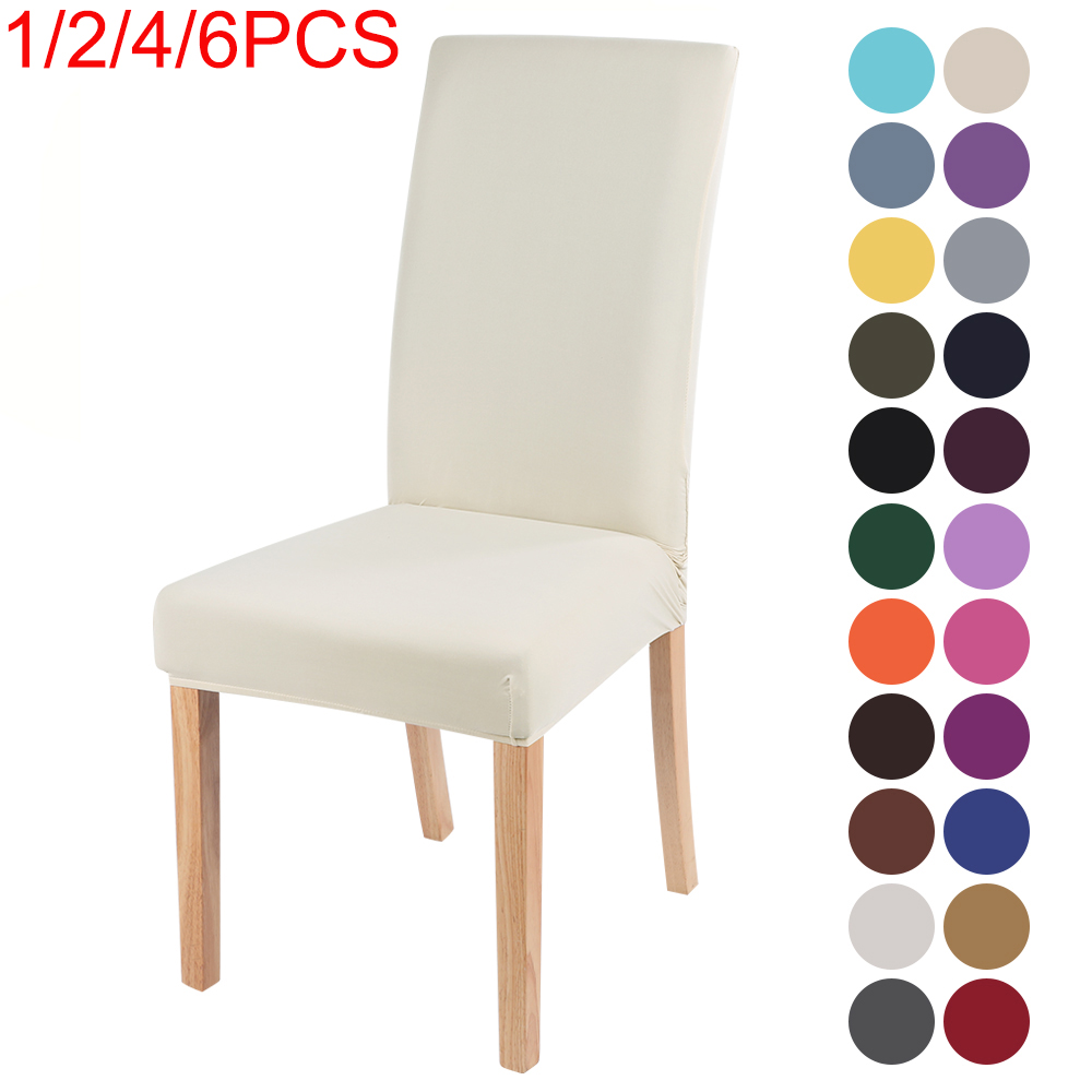 1/2/4/6PCS Removable Elastic Stretch Slipcovers Dining Spandex Chair Seat Covers 