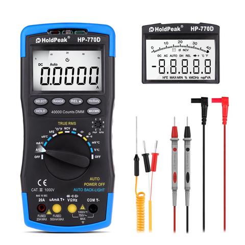 HoldPeak Digital Multimeter HP-770D High-Accuracy Auto Range True RMS 40000 Counts NCV AC DC Voltage Current Ohm Tester ► Photo 1/6