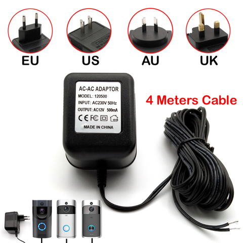 Power Adapter EU US AU UK Plug 12V 18V AC Transformer Charger for Wifi Wireless Doorbell Camera IP Video Intercom Ring 120V-240V ► Photo 1/6