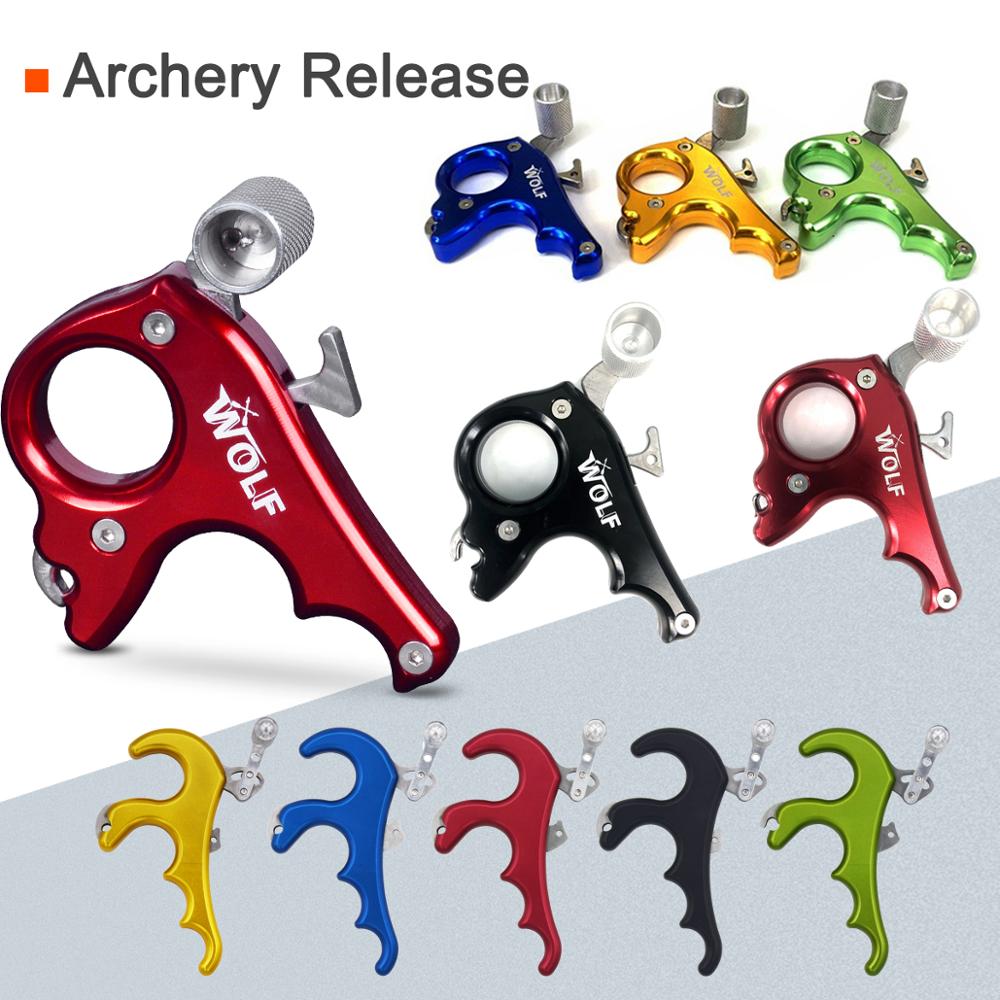 Archery Release Aids 3 Finger Grip Thumb Caliper Compound Bow 
