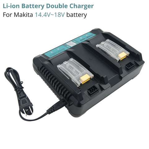 Double Charger Power Tools Battery Charger for Makita 14.4V 18V rechargeable Batteries BL1815 BL1830 BL1840 BL1850 BL1440 BL1430 ► Photo 1/6